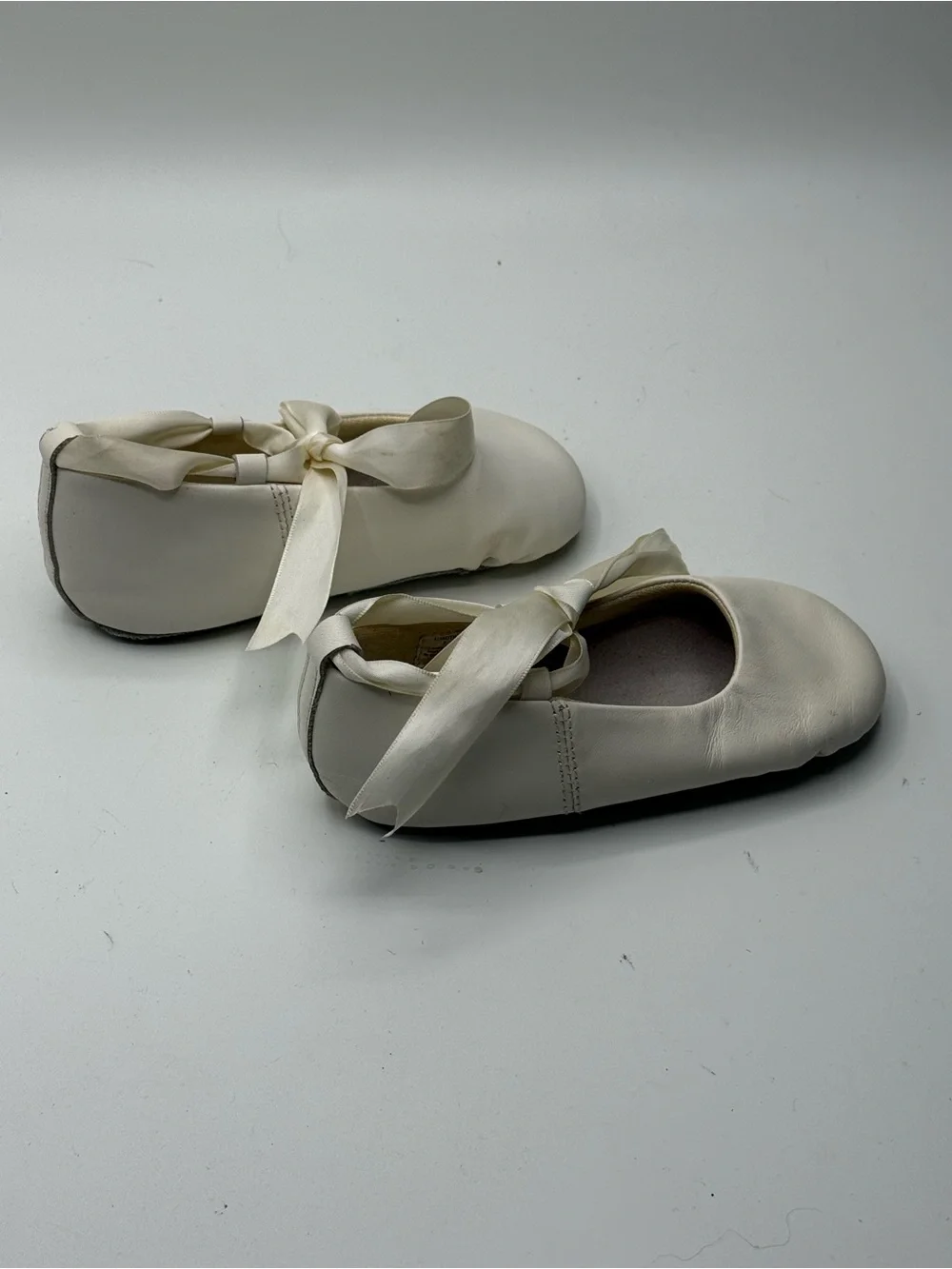 Stride Rite Cream Satin Ribbon Mary Jane Baby Shoes